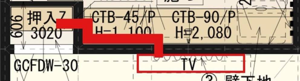 壁を通して配線の図面